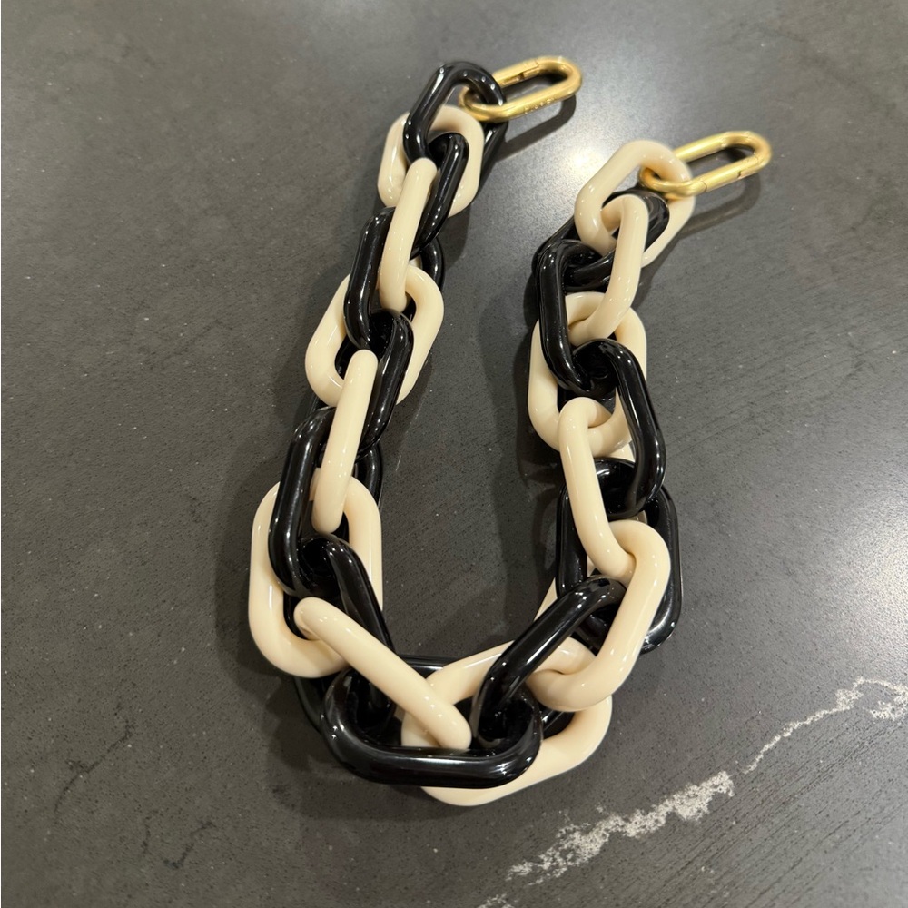 Clare V Black and Cream Shortie Strap